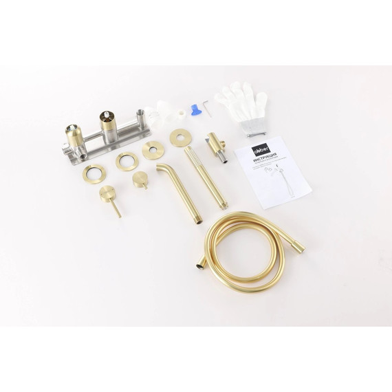 Смеситель для ванны Abber Wasser Kreis 316 AF8130BG (со скрытой частью) золото брашированное - фото 2