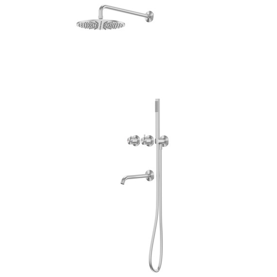 Душевая система для ванны с термостатом Abber Wasser Kreis 316 AF8150BST, сталь брашированная - фото 