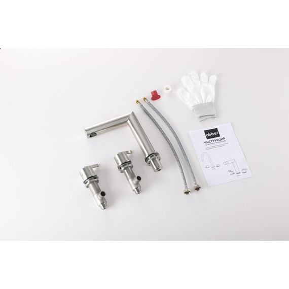 Смеситель для раковины ABBER Perfekte 316 AF8A08BST, сталь брашированная - фото 2