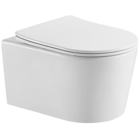 Унитаз подвесной безободковый Aquatek Оберон AQ1363WT-00 с тонкой крышкой микролифт (система смыва Торнадо) - фото 3