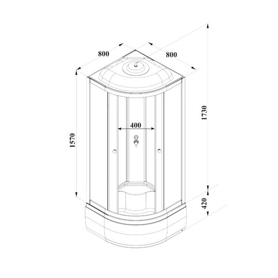 Душевая кабина Parly 80x80 см BETT821, хром матовый/матовое - фото 6