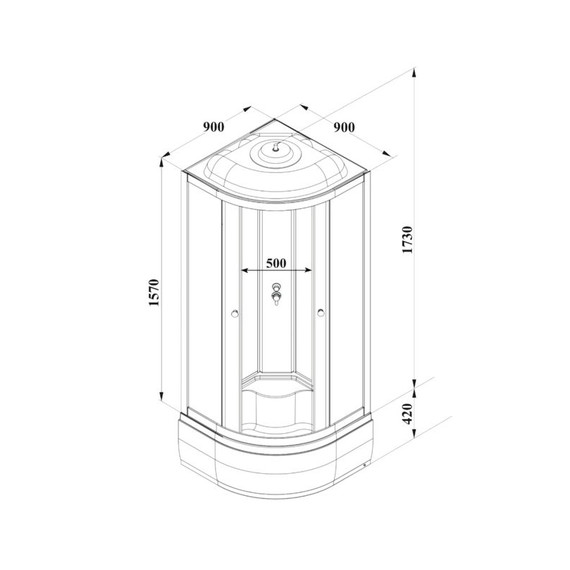 Душевая кабина Parly 90x90 см BETT921, хром матовый/матовое - фото 6