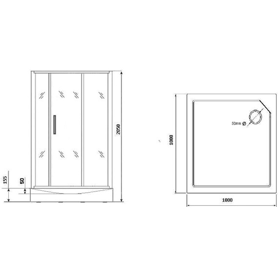 Душевое кабина Grossman 100x100 см GR170QR, хром/матовое - фото 4
