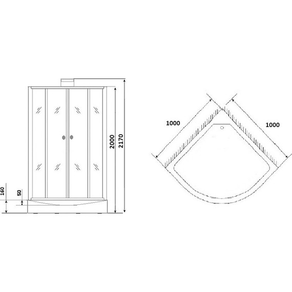 Душевая кабина Grossman Elegans 100x100 см GR250, чёрный/прозрачное - фото 7