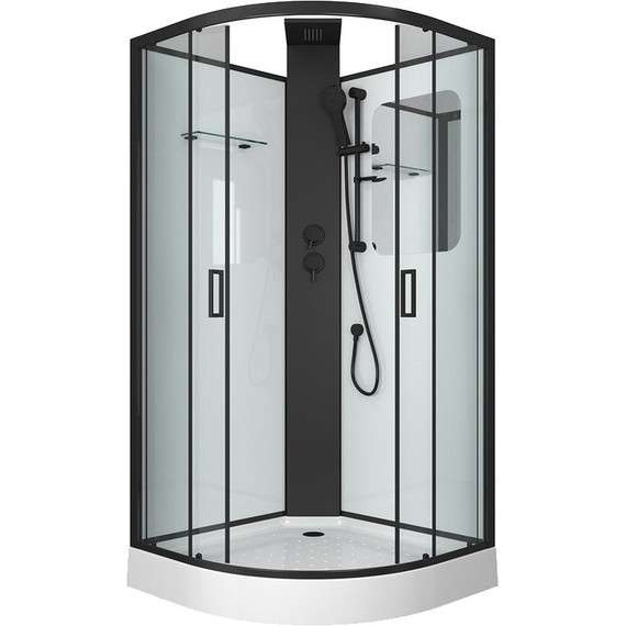 Душевая кабина Grossman Elegans 100x100 см GR250, чёрный/прозрачное - фото 