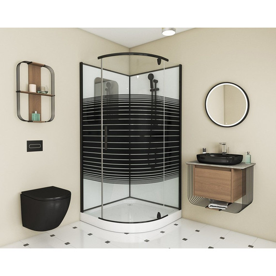 Душевое кабина Grossman 100x100 см GR270, чёрный/узор - фото 6