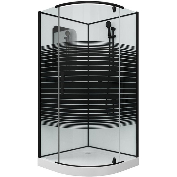 Душевое кабина Grossman 100x100 см GR270, чёрный/узор - фото 