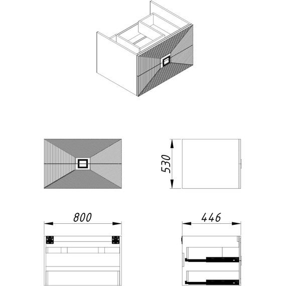 Тумба подвесная с раковиной Azario Zena 80/2 80 см CS00097029, кашемир - фото 6