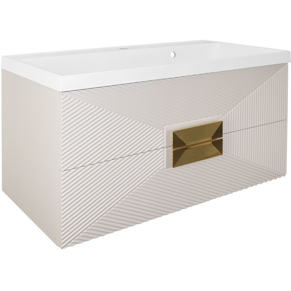 Тумба подвесная с раковиной Azario Zena 80/2 80 см CS00097029, кашемир - фото 2