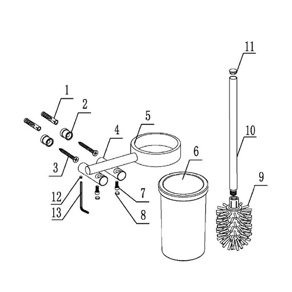 Ершик для унитаза ABBER Osten 316 AA1832BGG, цвет оружейная сталь брашированная - фото 3