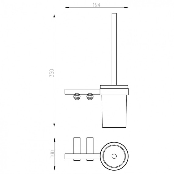 Ершик для унитаза ABBER Osten 316 AA1832BST, цвет сталь брашированная - фото 2
