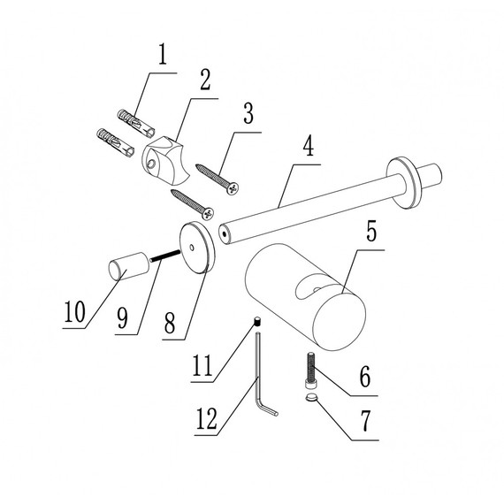 Двойной крючок ABBER Osten 316 AA1852BST, цвет сталь брашированная - фото 3
