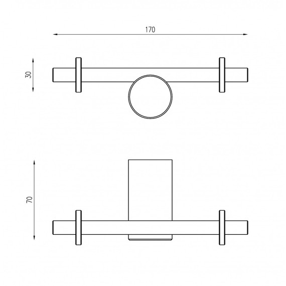 Двойной крючок ABBER Osten 316 AA1852BST, цвет сталь брашированная - фото 2