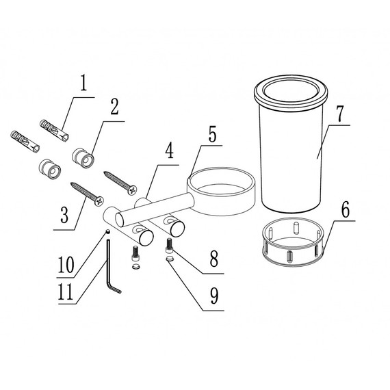 Стакан для зубных щеток Abber Osten 316 AA1860BST, цвет сталь брашированная - фото 3