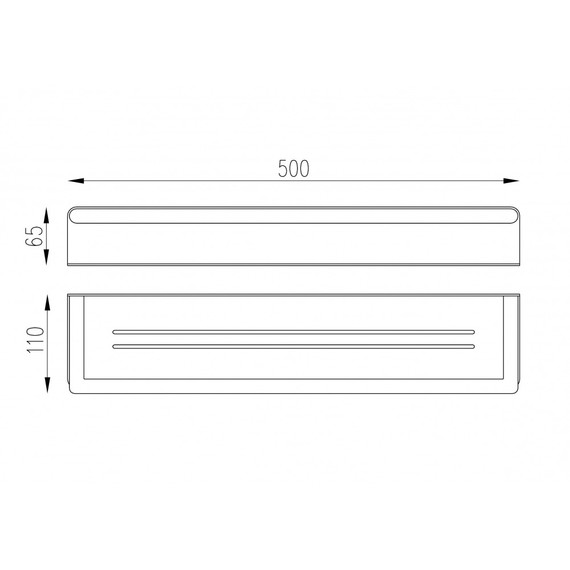 Полка прямоугольная ABBER Osten 316 AA1863BST, цвет сталь брашированная - фото 2