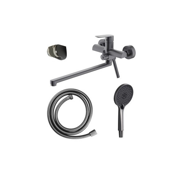 Смеситель для ванны Azario Alanti AZ-K1732GR, графит - фото 