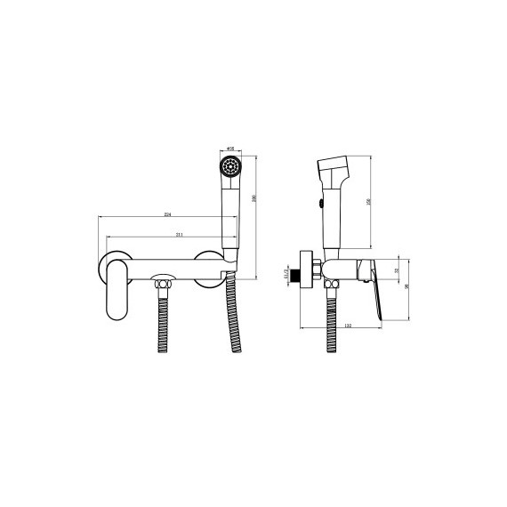 Набор для гигиенического душа Azario Alanti AZ-K2532B, чёрный матовый - фото 5