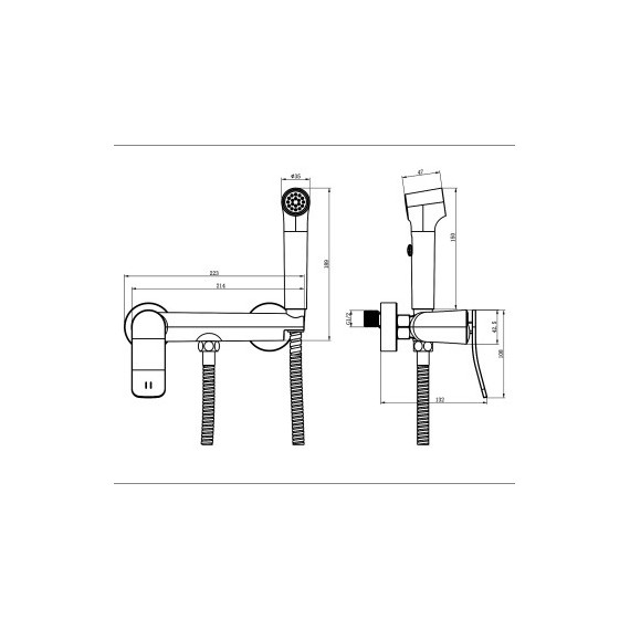 Набор для гигиенического душа Azario Escaro AZ-K2574B, чёрный матовый - фото 5