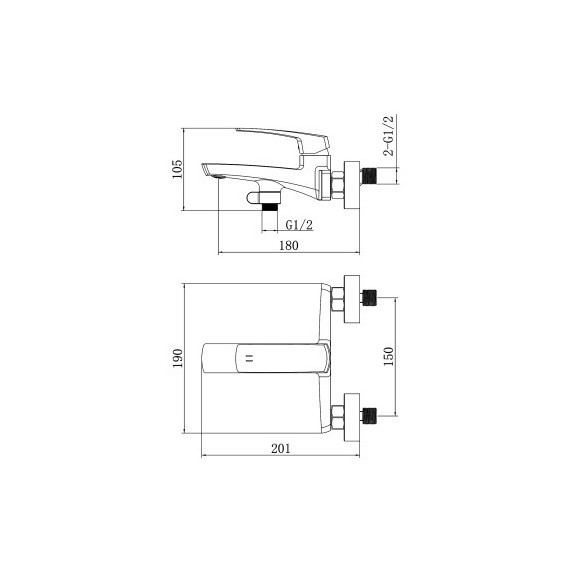 Смеситель для ванны Azario Conda AZ-K3011BN, сатин - фото 8