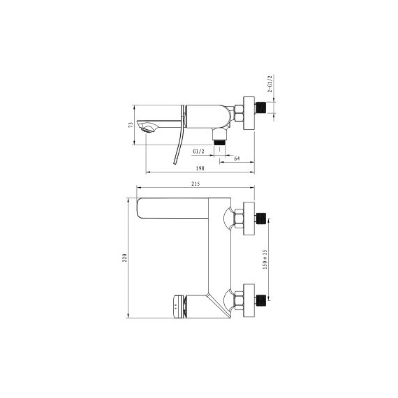 Смеситель для ванны Azario Escaro AZ-K3074B, чёрный матовый - фото 8