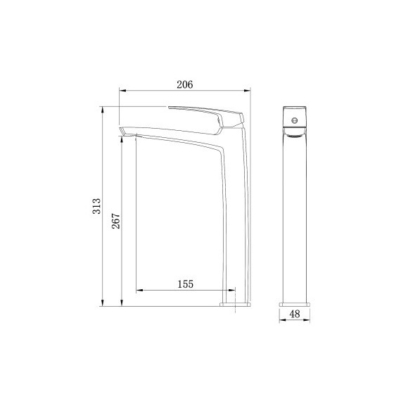 Смеситель для раковины высокий Azario Conda AZ-K9011BN, сатин - фото 2