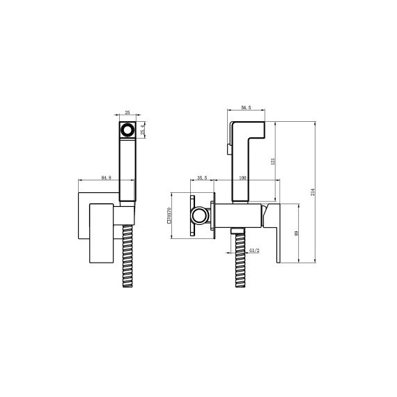 Гигиенический душ Azario Graves AZ-KFX03 (со скрытой частью) - фото 3