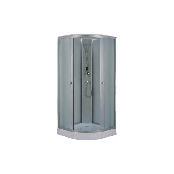 Душевая кабина Loranto 90x90 см CS-981TM/W-90, хром/прозрачное - фото 