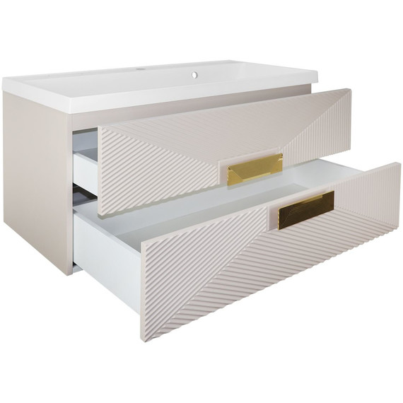 Тумба подвесная с раковиной Azario Zena 100/2 100 см CS00096979, кашемир - фото 