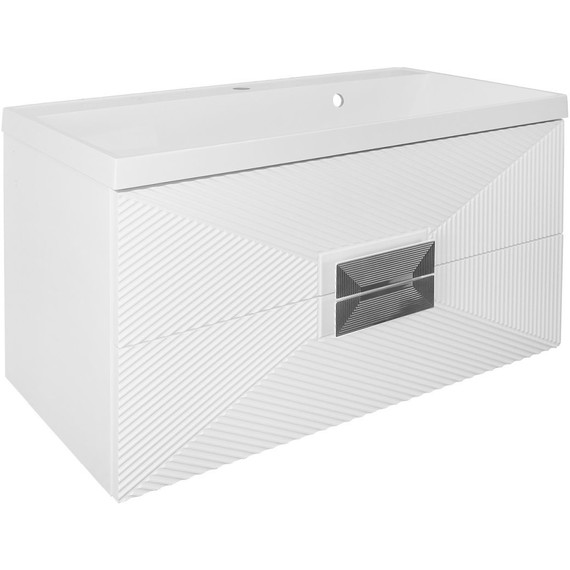 Тумба подвесная с раковиной Azario Zena 80/2 80 см CS00097031, белый глянцевый - фото 2