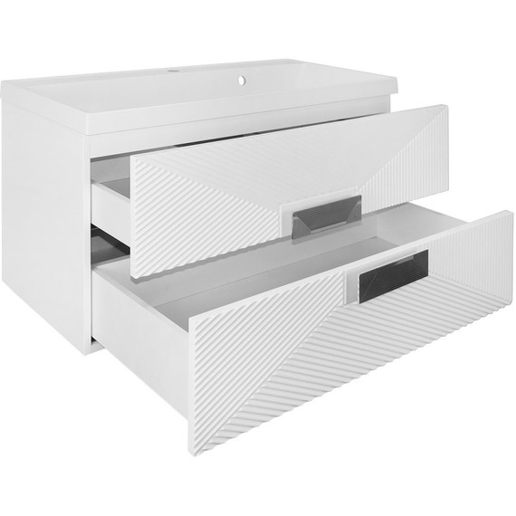 Тумба подвесная с раковиной Azario Zena 80/2 80 см CS00097031, белый глянцевый - фото 