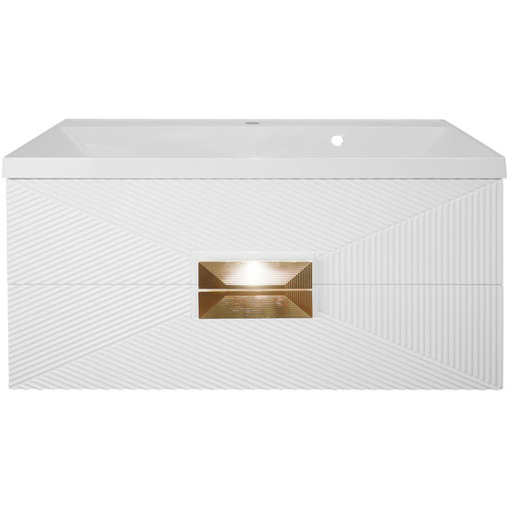 Тумба подвесная с раковиной Azario Zena 100/2 100 см CS00097709, белый глянцевый - фото 4