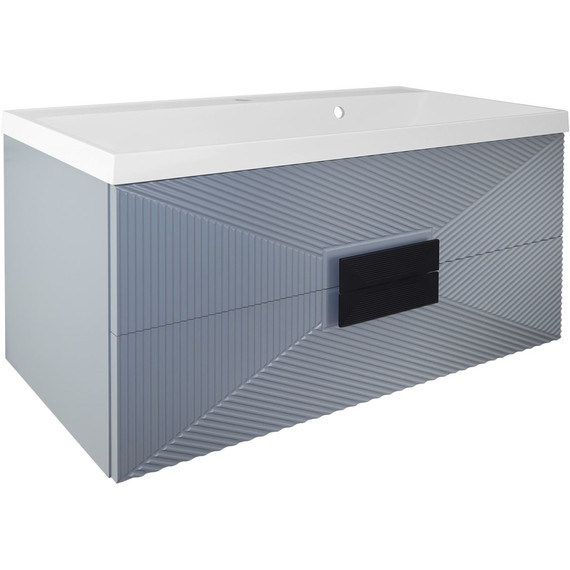 Тумба подвесная с раковиной Azario Zena 100/2 100 см CS00097710, серый - фото 2