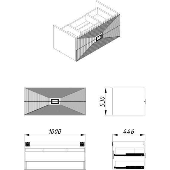 Тумба подвесная с раковиной Azario Zena 100/2 100 см CS00097710, серый - фото 7