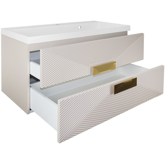 Тумба подвесная с раковиной Azario Zena 80/2 80 см CS00097029, кашемир - фото 