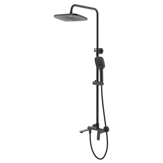 Душевая стойка Azario Alanti AZ-K2332-1B, чёрный матовый - фото 