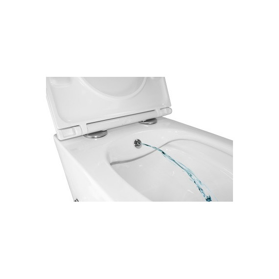 Унитаз-биде подвесной безободковый Azario Grado AZ-046E-NR с тонкой крышкой микролифт (система смыва Торнадо) - фото 11