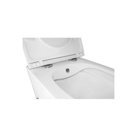 Унитаз-биде подвесной безободковый Azario Grado AZ-046E-NR с тонкой крышкой микролифт (система смыва Торнадо) - фото 10