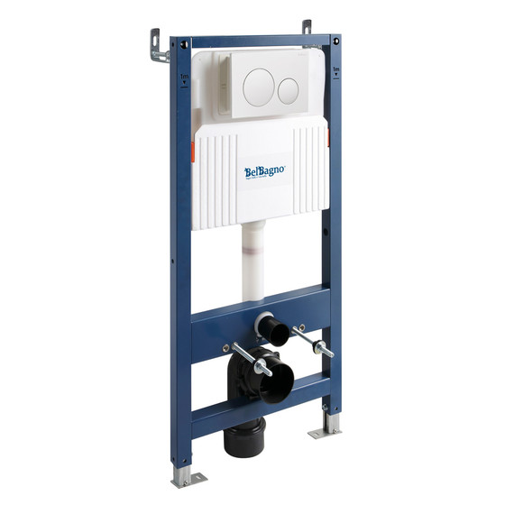 Инсталляция для подвесного унитаза BelBagno BB-101-M-BC (кнопка белая) - фото 2