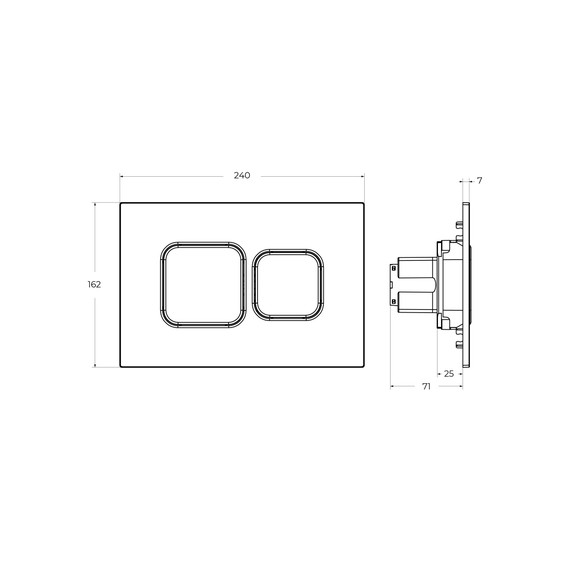 Кнопка смыва Cezares Pneumatic PN2-BTN-NOP, чёрный матовый - фото 2