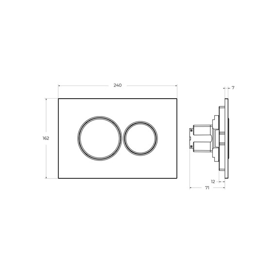 Кнопка смыва Cezares Pneumatic PN1-BTN-01 - фото 2