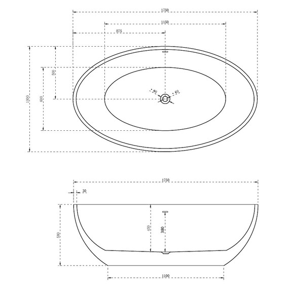 Ванна отдельностоящая Abber 175x100 см AB9249-1.7 - фото 11