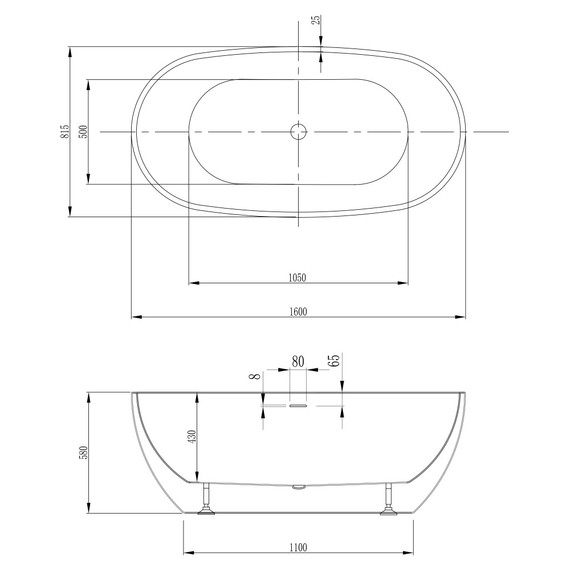 Ванна отдельностоящая Abber 160x81,5 см AB9263-1.6 - фото 10