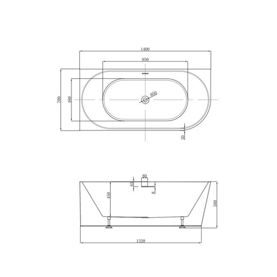 Ванна акриловая Abber 140x70 см AB9502-1.4 L - фото 9