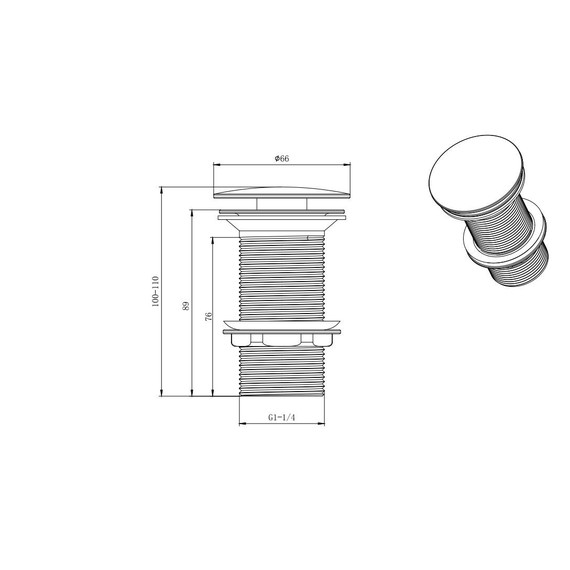 Донный клапан Aquatek AQ6000BGM, оружейная сталь - фото 2