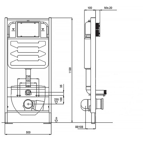 Инсталляция с подвесным унитазом комплект: Azario Forte AZ-100-100F с подвесным безободковым унитазом Uno AZ-2380 сиденье микролифт, кнопка смыва хром AZ-100-020F - фото 21