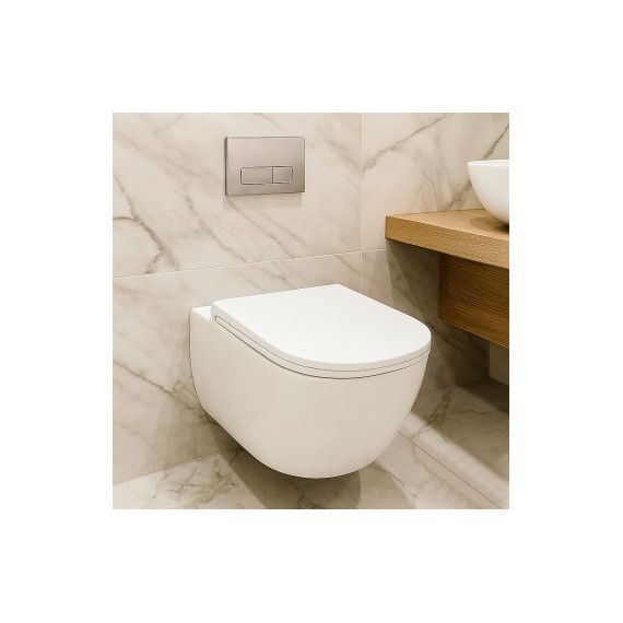 Унитаз подвесной безободковый Azario FOTE AZ-116-UQ3 с тонкой крышкой микролифт (Система смыва торнадо) - фото 13