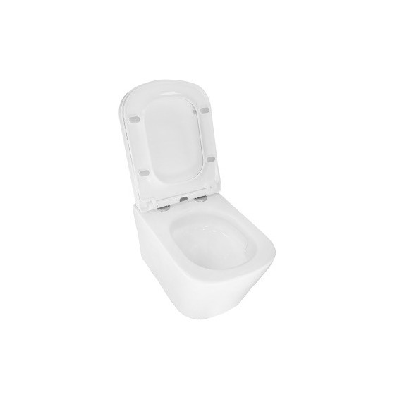 Унитаз подвесной безободковый Azario Vesper AZ-1373WH с тонкой крышкой микролифт (Система смыва торнадо) - фото 12