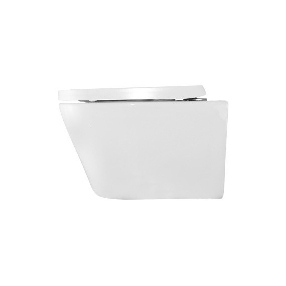 Унитаз подвесной безободковый Azario Vesper AZ-1373WH с тонкой крышкой микролифт (Система смыва торнадо) - фото 4