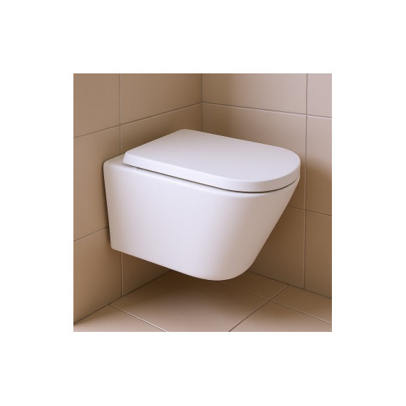 Унитаз подвесной безободковый Azario Vesper AZ-1373WH с тонкой крышкой микролифт (Система смыва торнадо) - фото 16