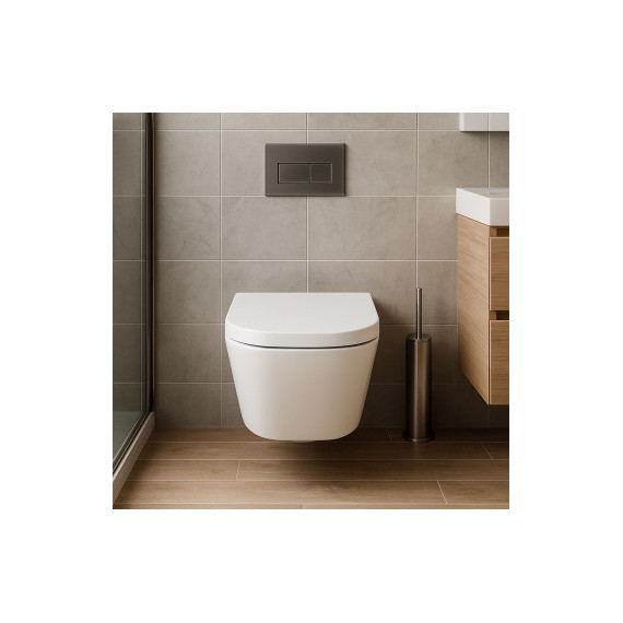 Унитаз подвесной безободковый Azario Vesper AZ-1373WH с тонкой крышкой микролифт (Система смыва торнадо) - фото 15